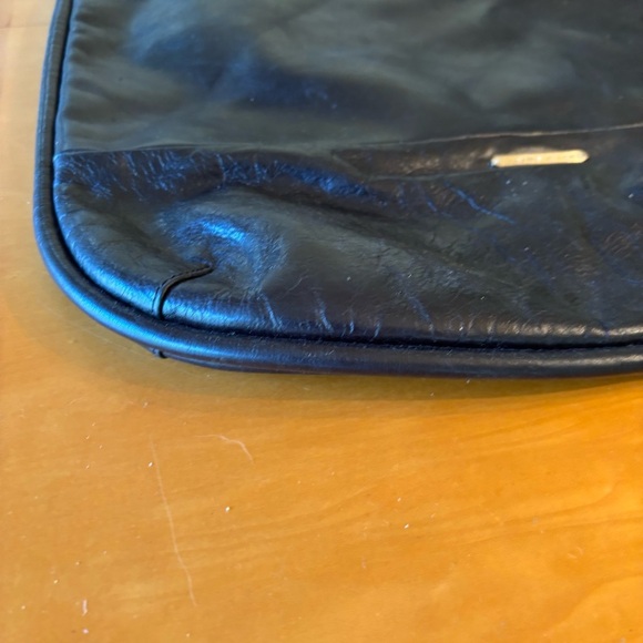 Trina Turk Black Leather Manhattan Large Shoulder Bag Tote - Picture 3 of 14